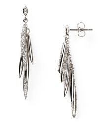 Crislu Platinum Multi Quill Drop Earrings