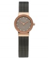 Rosy hues blend with smoky tones on this ladylike timepiece from Skagen Denmark.