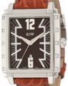 RSW Men's 9220.BS.A9.9.D0 Hampstead Rectangular Chocolate Brown Alligator Leather Diamond Watch