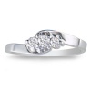 1/10ct Three-Stone Diamond Promise Ring in Sterling Silver (sizes 4 - 9)