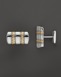 J Goodman Sterling Silver and 18K Yellow Gold Cufflinks