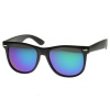 Flat Matte Reflective Revo Color Lens Large Wayfarers Style Sunglasses