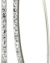 Judith Jack Geometrics Sterling Silver and Crystal Elongated Hoop Earrings