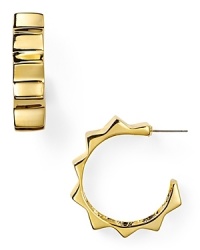 Spike it rich with this pair of Kenneth Jay Lane hoop earrings, cast in 22-karat gold plated metal.