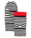 Extend a playful hand in kate spade new york's convertible, fingerless gloves with stripes and a pop of color.