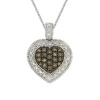 Sterling Silver 1/5ct TDW Champagne Diamond Heart Necklace, 18