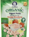 Gerber Organic Yogurt Melts Fruit Snacks, Banana and Strawberry, 1 Ounce (Pack of 7)