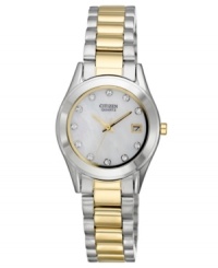 Dare to be admired with the stunning Swarovski accents on this golden watch by Citizen.