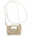 Bring on the bling with this glammed-up petite crossbody from Nine West. Glimmery sequin adorn the outside, while the compact interior stows PDA, wallet, cash and keys without a worry.