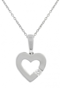 Effy Jewlery 14K White Gold Diamond Heart Pendant, .08 TCW