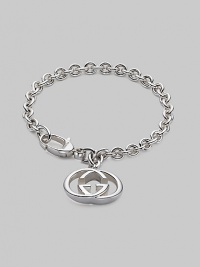 A bold chain of sterling silver with a chunky charm of interlocking Gs. Sterling silver Length, about 7¼ Pendant width, about ¾ Spring clip clasp Made in Italy