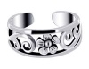 LWTS032 Sterling Silver Polish Finish 6mm Flower Toe Ring