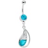 Aqua Gem Sparkling Teardrop Belly Ring