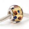 Murano Style Glass Real Gold Foil Lampwork Bead Fits Pandora Dots 14mm (1)