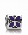 A bold enamel flower motif steals the scene on this sterling silver PANDORA charm.