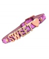 Sweetheart appeal. BCBGeneration's mini affirmation bracelet, crafted from rose gold-tone mixed metal and a pink glittery band, delivers a loving statement-and a stylish one, too. Approximate length: 8 inches.