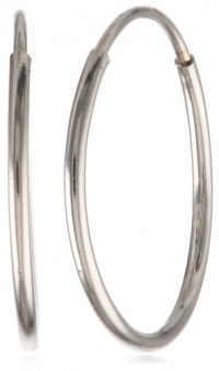 Duragold 14k White Gold Endless Hoop Earrings, (0.45 Diameter)