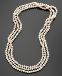 100 inches of white cultured freshwater pearls (7–8 mm)... now that's a wrap! Double or triple this endless strand up for a chic, layered look. Approximate length: 100 inches.