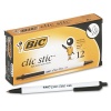 Bic Clic Stic Retractable Ball Pen, Medium Point (1.0 mm), Black, 12 Pens