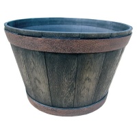 Garden Odyssey 16-Inch Whiskey Barrel Planter, Worn Iron