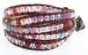 Beautiful Rainbow Skye Gemstone Wrap Bracelet in Jade, Moonstone and Agate Beads on Genuine Brown Leather, 5x Extra Long