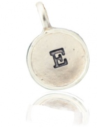 Lucky Feather Sterling Silver over Zinc Letter Coin Charm - Initial E