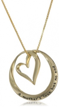 Sterling Silver A Mothers Love Has No End Open Heart Circle Pendant Necklace, 18