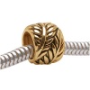 22K Gold Plated Large Hole Spacer Bead With Wrapped Leaf Design Fits Pandora (1)