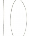 Nine West Brass Hoops Silver-Tone Large Thin Hoop Earrings