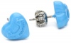 Juicy Couture Dreaming In Color Puffed Heart Neon Blue Stud Earrings