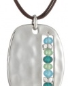 Kenneth Cole New York Urban Sea Glass Faceted Bead Rectangle Pendant Necklace