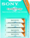 Sony Batteries Cycle Energy 800 mAh Pre-Charged AAA Rechargeable Batteries