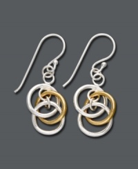 Lovely links in chic, two tone style will complement any ensemble. Giani Bernini design features interlocking circles in sterling silver and 24k gold over sterling silver. Approximate drop: 1-1/4 inches.