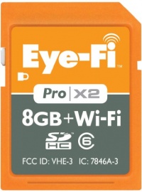 Eye-Fi 8 GB Pro X2 SDHC Class 6 Wireless Flash Memory Card (EYE-FI-8PC-FF)