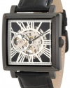 Stuhrling Original Men's 389.33551 Classic Winchester Chariot Square Automatic Skeleton Black Watch Set