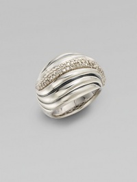 From the Sculpted Cable Collection. A curve of pavé diamonds adorns a fluted sterling silver band.Diamonds, 0.51 tcw Sterling silver Diameter, about ¾ Imported