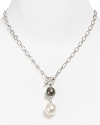 Majorica Monochrome Tahitian and White Pearl Pendant Necklace, 18