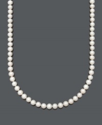 Become a traditionally stylish sophisticate with elegant pearls. Belle de Mer necklace features AA+ cultured freshwater pearls (8-9 mm) with a 14k gold clasp. Approximate length: 20 inches.