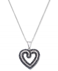 All that matters is the heart. Victoria Townsend's pretty heart necklace features round-cut black diamonds (1/5 ct. t.w.) and white diamond accents in sterling silver. Approximate length: 18 inches. Approximate drop: 1 inch.