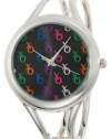 XOXO Women's XO1084 Colorful Dial Silver-tone Bangle Watch