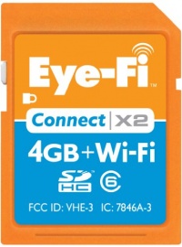 Eye-Fi 4 GB Connect X2 SDHC Class 6 Wireless Flash Memory Card (EYE-FI-4CN-FF)