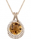 Effy Jewlery Rose Gold Citrine and Diamond Pendant, 4.48 TCW