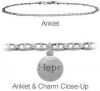 9 Inch Sterling Silver Round HOPE Charm Flat Gucci Anklet