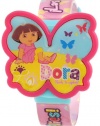 Dora the Explorer Kids' DTE791 LCD Pink Strap Watchwith Interchanable Butterfly Tops