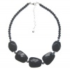 Jet Black Beaded Necklace 16.5 inches