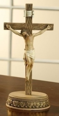 Standing Wooden Wall or Desk Wood Crucifix Cross Jesus Christ Catholic