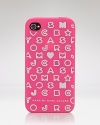 Printed with the label's stardust logo, MARC BY MARC JACOBS' plastic iPhone case sends a style-setting text message.