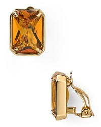 Crafted of gold plate and accented by bold, colored stones , this pair of clip earrings from Carolee will add the label's much adored glamor to every look.