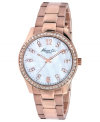 A modern and trendy steel watch in rosy hues from Kenneth Cole New York.