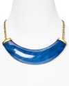 Kenneth Jay Lane is known for its overstated jewels, and this bib necklace works the look-at-me vibe with polished links and a shapely resin accent.